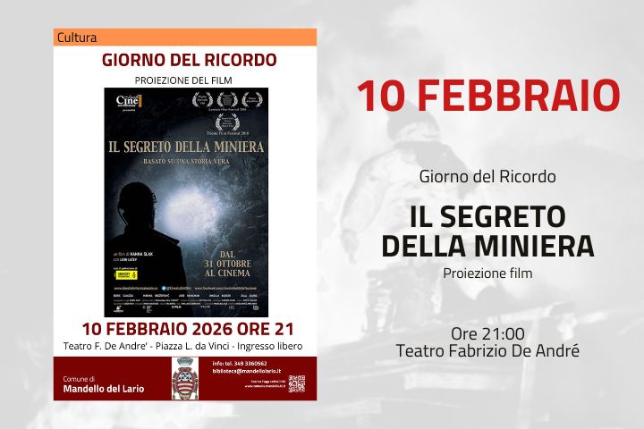 L'immagine contiene informazioni sull'evento