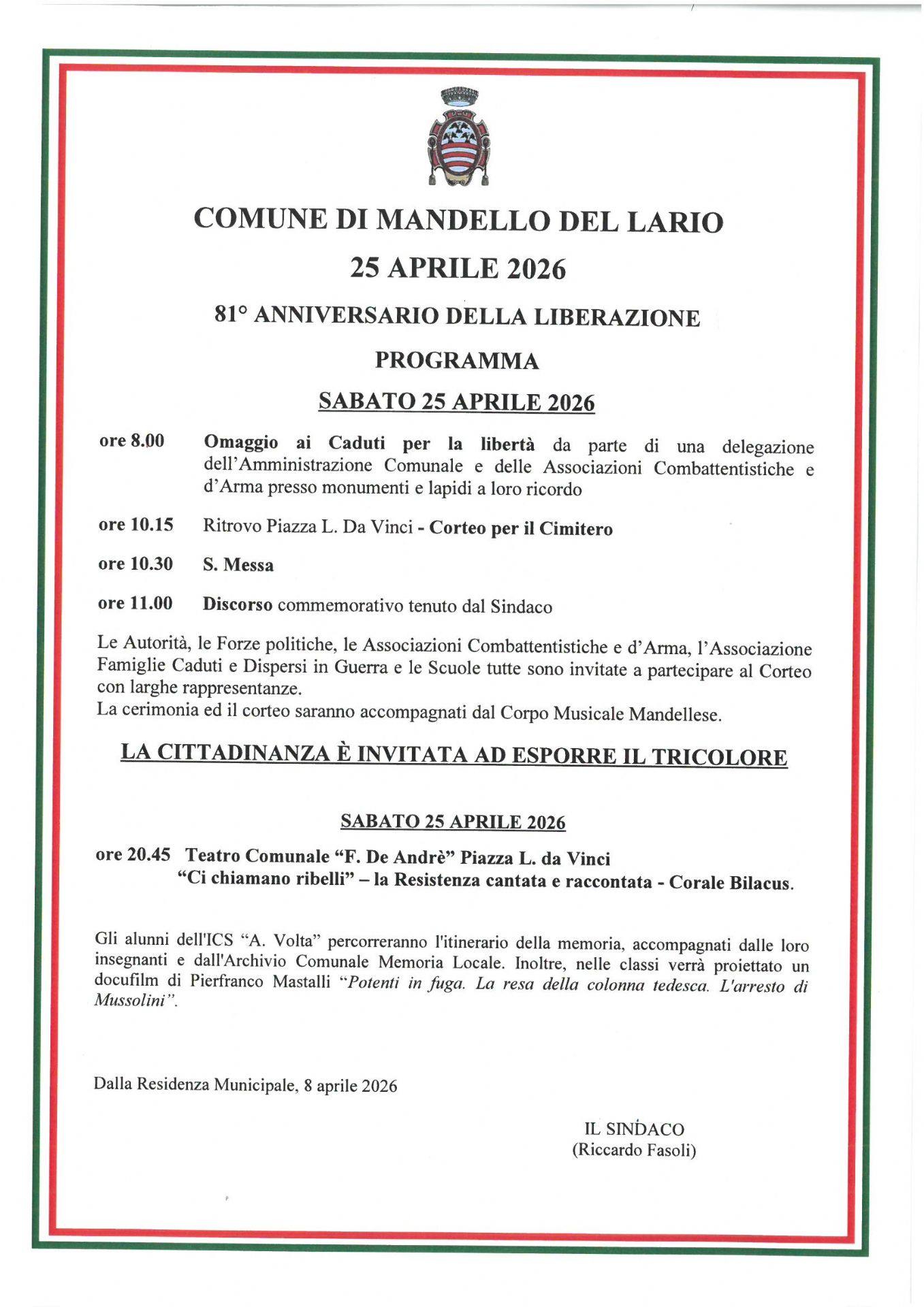 Locandina del programma