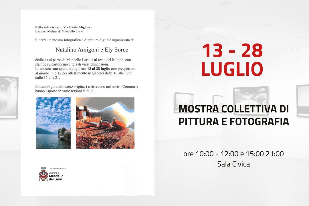 Locandina descrittiva del programma con 2 immagini del lago.
