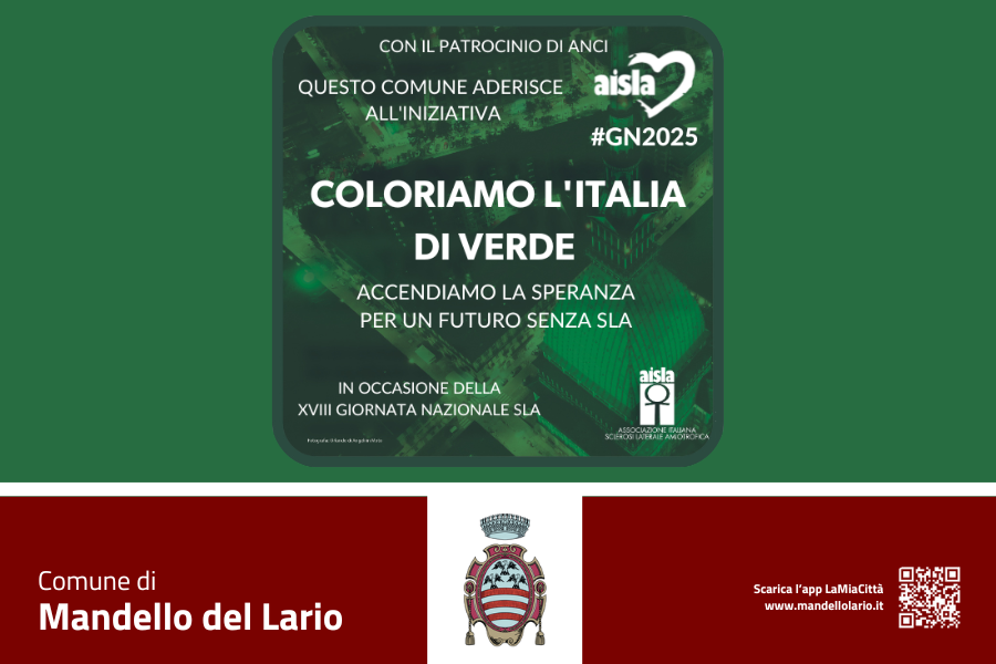 L'immagine riporta il testo: "Con il patrocinio di ANCI - il Comune di Mandello del Lario aderisce all'iniziativa