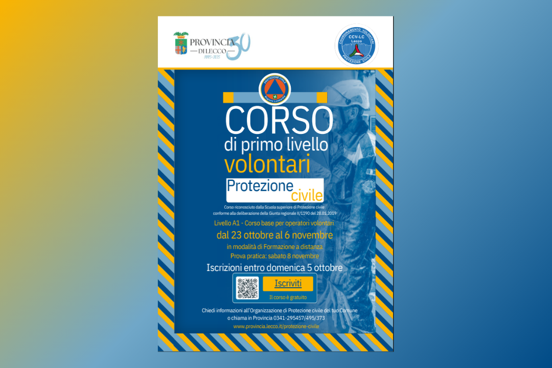 locandina corso protezione civile