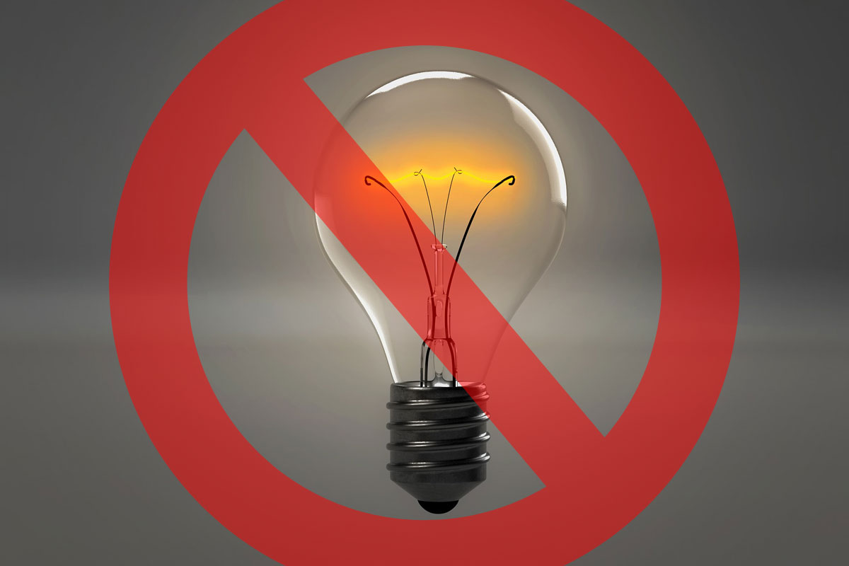 L'immagine raffigura l'avviso di interruzione di energia elettrica