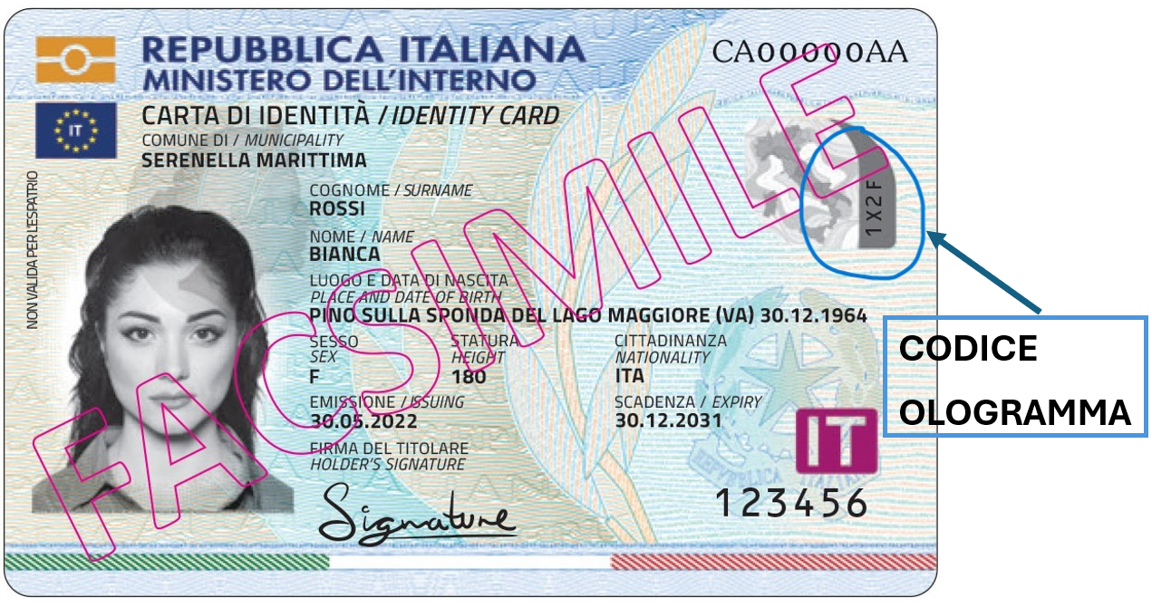 fac-simile carta d'identità elettronica